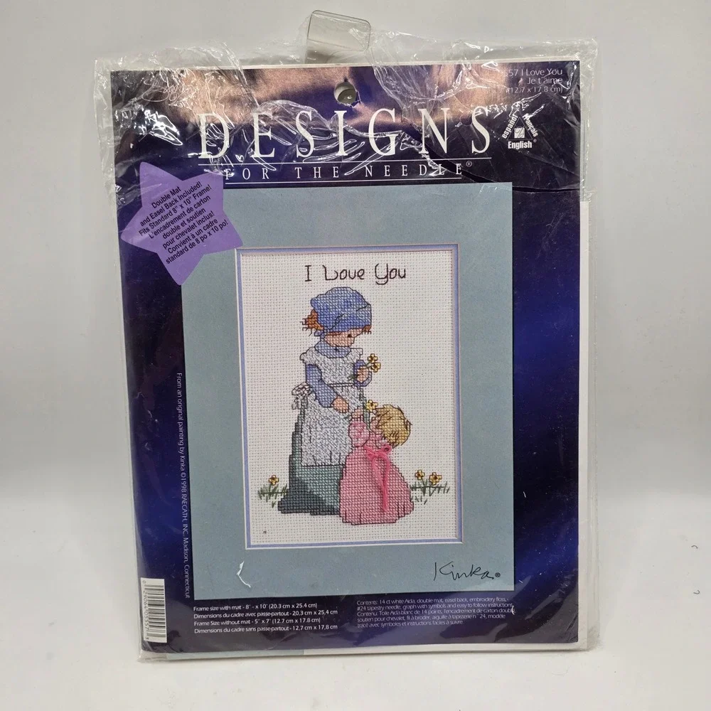 Designs For‎ The Needle Cross Stitch Kit Kinka I Love You Mother Child Vintage